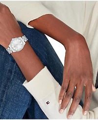 Tommy Hilfiger Women's Quartz Silver-Tone Stainless Steel with Crystals Bracelet Watch 36mm