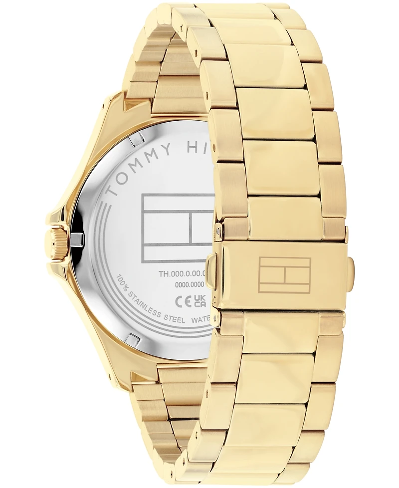 Tommy Hilfiger Men's Quartz Gold-Tone Stainless Steel Bracelet Watch 42mm