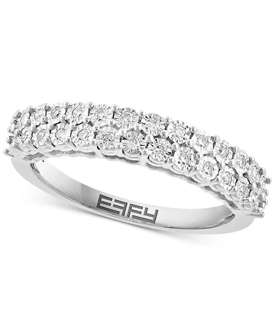 Effy Diamond Double Row Band (1/6 ct. t.w.) in Sterling Silver