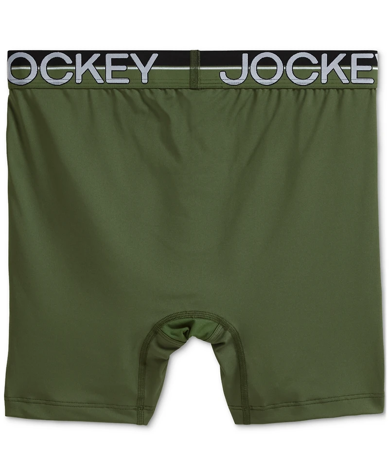 Jockey Men's Infinite Cool 3-Pk. Stretch Moisture-Wicking Solid Boxer Briefs