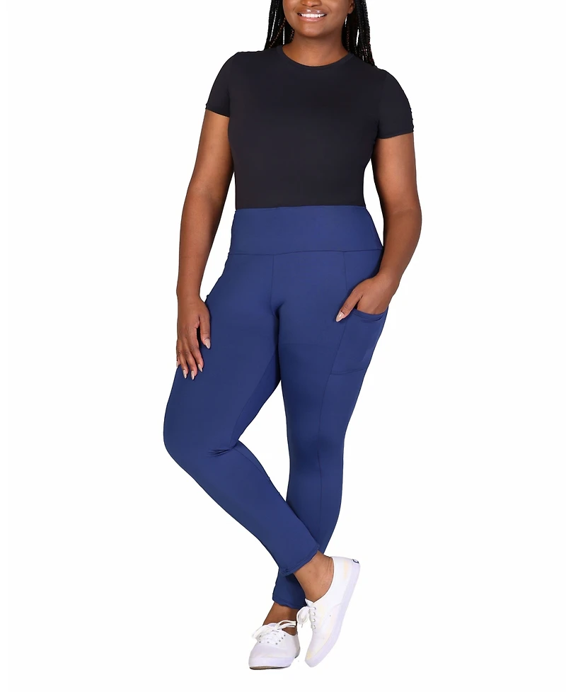 24seven Comfort Apparel Plus Ankle Leggings with Side Pocket