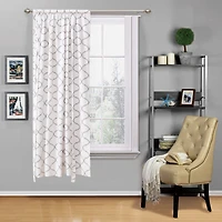 Kate Aurora Living Shabby Chic Trellis Quatrefoil Single Tie Up Window Curtain Shade - 42 in. W x 63 L, Navy
