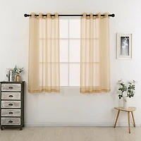 Kate Aurora 2 Piece Designer Sheer Voile Grommet Top Window Curtains