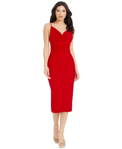 Dress the Population Women's Nikki Cowlneck Low-Back Dress