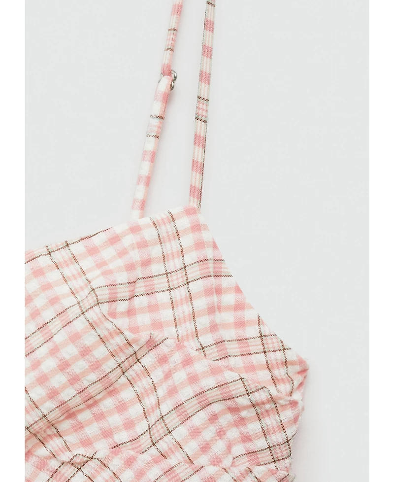 Mango Women's Check-Print Midi-Dress
