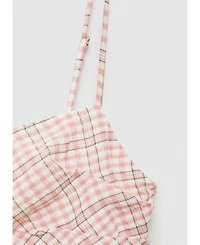 Mango Women's Check-Print Midi-Dress