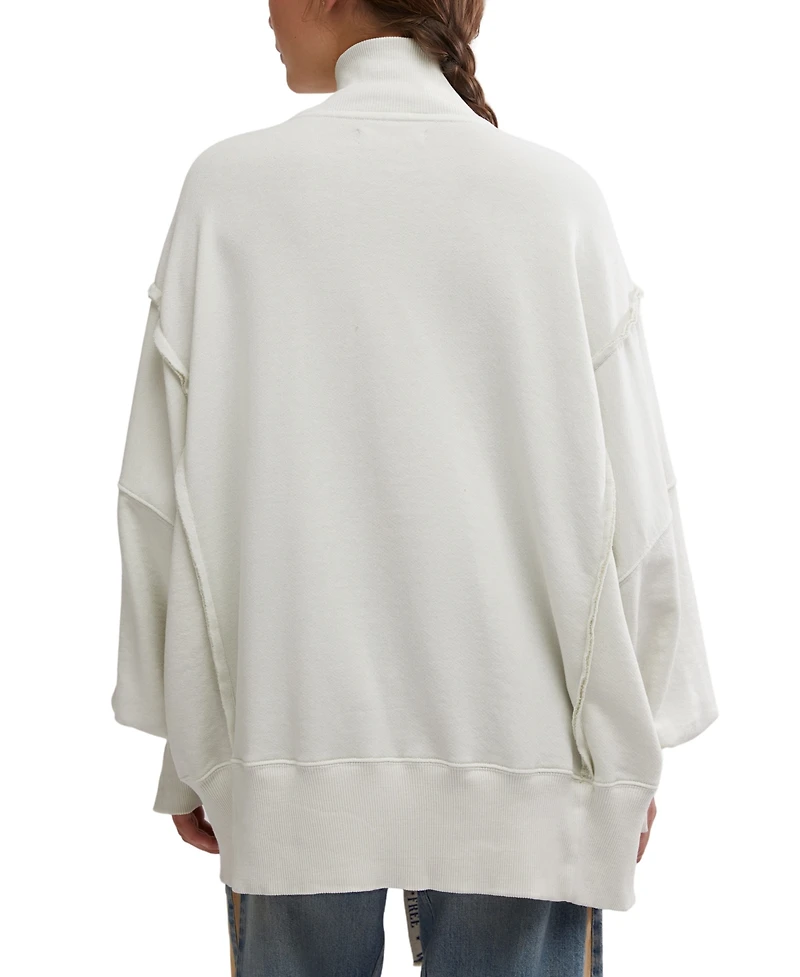 Free People Women's Camden Henley Balloon-Sleeve Top
