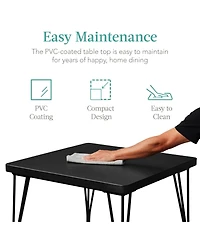 Best Choice Products 3-Piece Indoor Metal Wood Square Dining Table, Furniture Set w/ 2 Chairs
