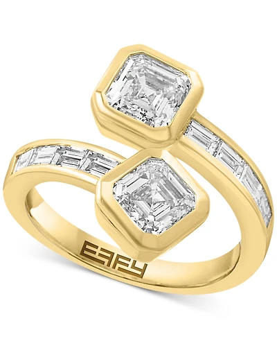 Effy Lab Grown Diamond Fancy & Baguette Bezel Bypass Ring (2-5/8 ct. t.w.) in 14k Gold