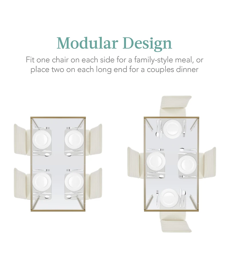 Best Choice Products 5-Piece Kitchen Dining Table Set w/ Glass Tabletop, 4 Faux Leather Chairs