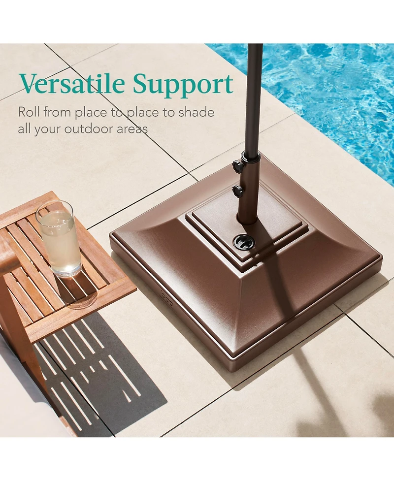 Best Choice Products Mobile Umbrella Base, Fillable Heavy-Duty Market Stand w/4 Wheels, 2 Locks, 120lb Capacity