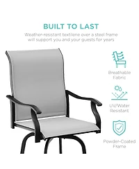Best Choice Products Set of 2 Outdoor Swivel Bar Stools, Patio Barstool Chairs w/ 360 Rotation, All-Weather Mesh