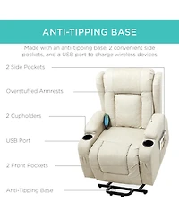 Best Choice Products Electric Power Lift Recliner Massage Chair Furniture w/ Usb Port, Heat, Cupholders