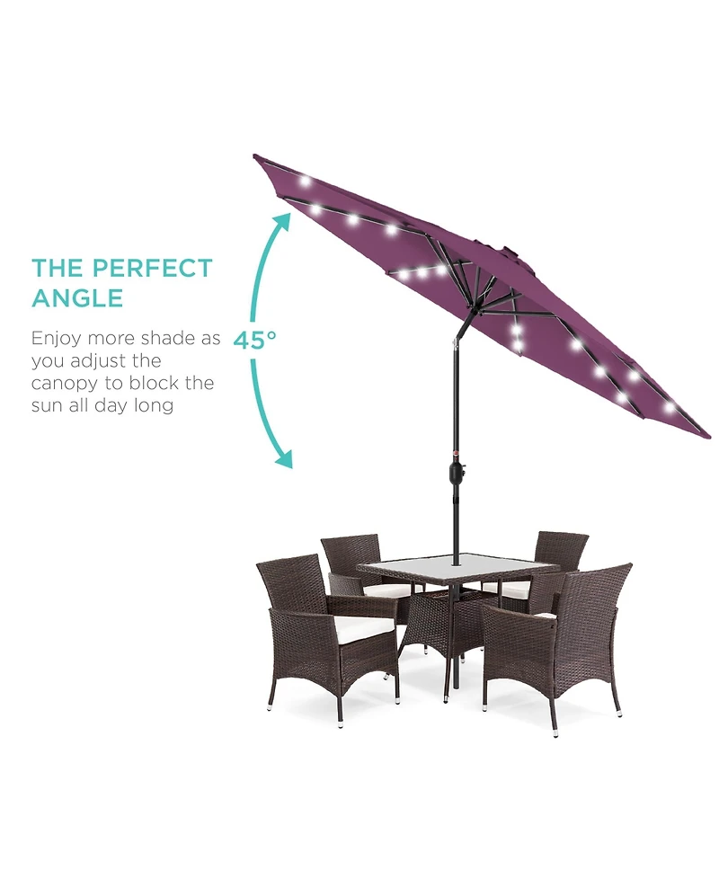 Best Choice Products 10ft Solar Led Lighted Patio Umbrella w/ Tilt Adjustment