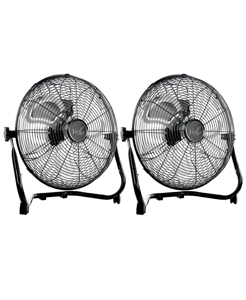 Vie Air Twin 12 Inch High Velocity All Metal Tilting 3 Speed Floor Fan