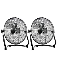 Vie Air Twin 12 Inch High Velocity All Metal Tilting 3 Speed Floor Fan