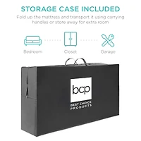 Best Choice Products 4in Thick Folding Portable Gray Mattress Topper w/ Carry Case