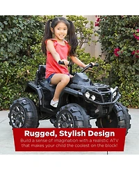 Best Choice Products 12V Kids Ride-On Atv Quad w/ Bluetooth, 3.7mph Max, Treaded Tires, Led Lights, Radio