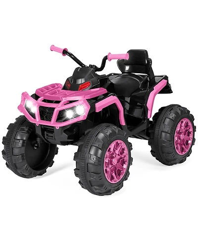 Best Choice Products 12V Kids Ride-On Atv Quad w/ Bluetooth, 3.7mph Max, Treaded Tires, Led Lights, Radio