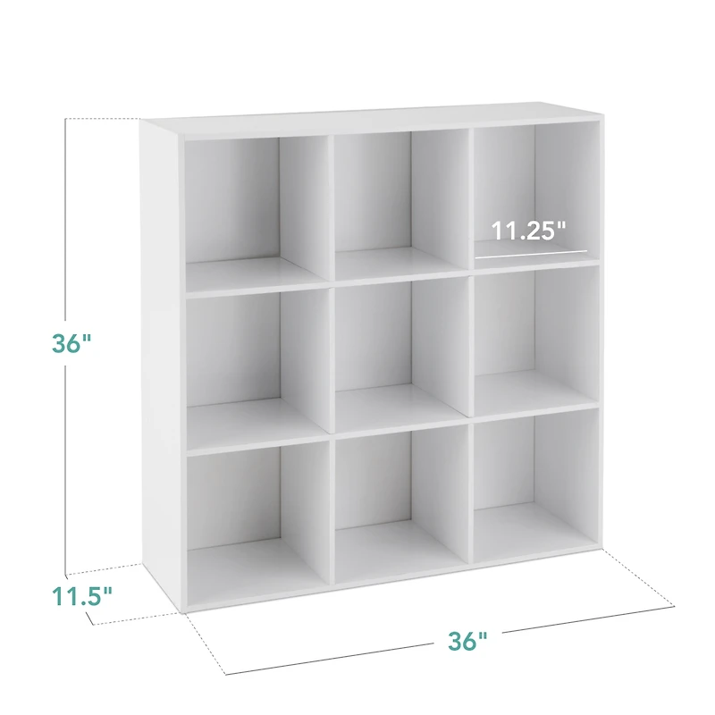 Best Choice Products 9-Cube Bookshelf, 11in Display Storage Compartment Organizer w/ 3 Removable Back Panels