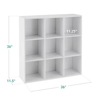 Best Choice Products 9-Cube Bookshelf, 11in Display Storage Compartment Organizer w/ 3 Removable Back Panels
