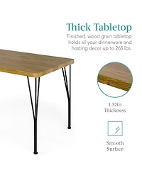 Best Choice Products 5-Piece Indoor Modern Metal Wood Rectangular Dining Table Furniture Set w/ 4 Chairs