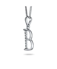 Bling Jewelry Delicate Abc Cubic Zirconia Pave Cz Capital Block Letter Alphabet Initial Pendant Necklace .925 Sterling Silver