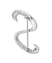 Bling Jewelry Large Statement Abc Pave Crystal Letters Alphabet Initial Scarf Lapel Pin Brooch Silver Plated
