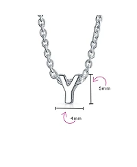 Bling Jewelry Tiny Block Letter Alphabet Initial A-z Dainty Pendant Necklace .925 Sterling Silver