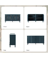 Hulala Home Ismenides Traditional 63”Wide Sideboard with Solid Wood Legs