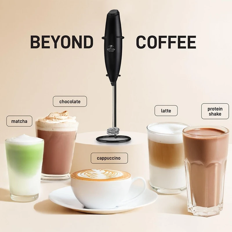 Double Whisk Milk Frother Handheld Mixer With Improved Motor