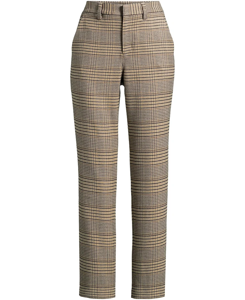 Lands' End Women's High Rise Brushed Flannel Tapered Ankle Pants