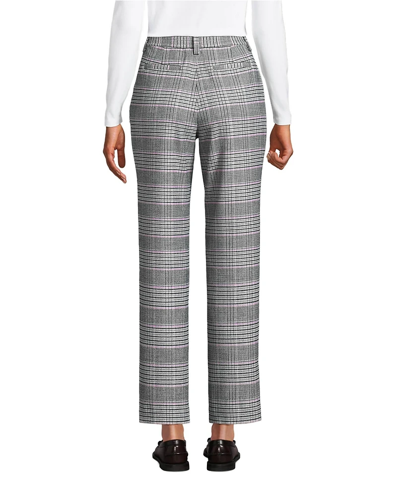 Lands' End Women's High Rise Brushed Flannel Tapered Ankle Pants