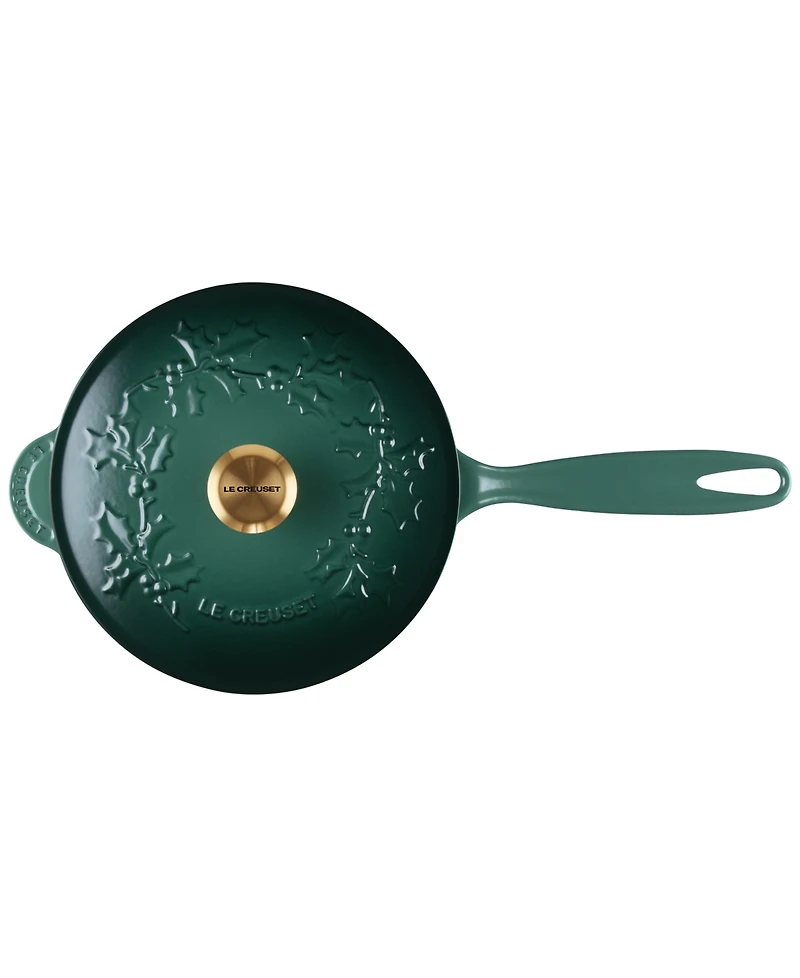 Le Creuset Holly Collection Enameled Cast Iron 2.25-Qt. Traditional Saucier with Lid