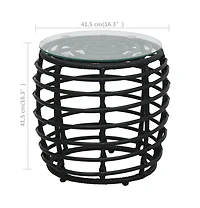 vidaXL 3 Piece Bistro Set Poly Rattan Black