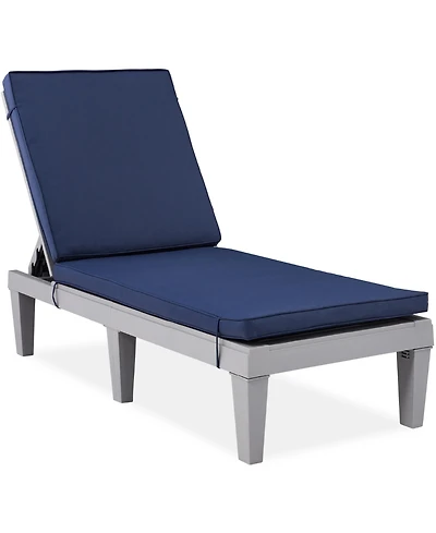 Best Choice Products Outdoor Lounge Chair, Resin Patio Chaise Lounger w/ Seat Cushion, 5 Positions