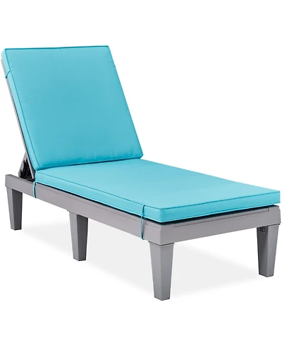 Best Choice Products Outdoor Lounge Chair, Resin Patio Chaise Lounger w/ Seat Cushion, 5 Positions