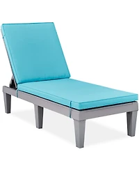 Best Choice Products Outdoor Lounge Chair, Resin Patio Chaise Lounger w/ Seat Cushion, 5 Positions