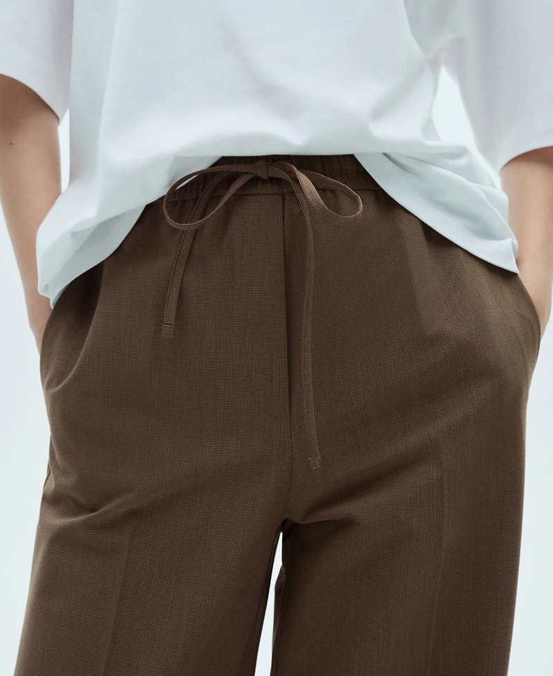 Mango Women's Elastic-Waist Straight Pants
