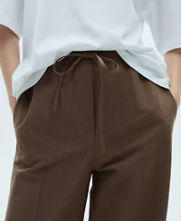 Mango Women's Elastic-Waist Straight Pants