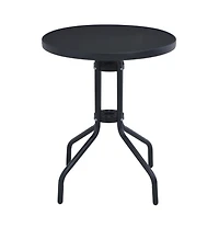 vidaXL Patio Table Black 31.5" Steel and Glass