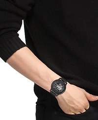 Lacoste Men's L.12.12 Automatique Black Leather Strap Watch 44mm