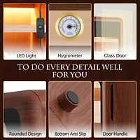 Jinjunye Cigar Humidors Cabinet for 200 Cigars, Cigar humdiidor Box with Digital Hygrometer, Spanish Cedar Lining 2 Shelves 1 Drawer Cabinet Humidor f
