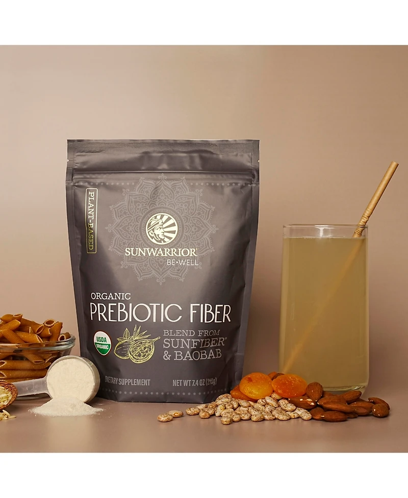 Be Well Organic Prebiotic Fiber Powder, Blend from Sunfiber & Baobab, Gut Health & Weight Management, Sunwarrior, 30 Servings