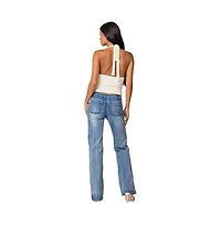 Edikted Womens Willow Textured Halter Top