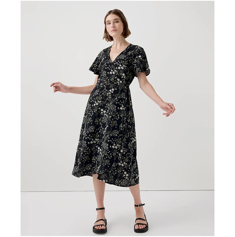 Pact Women's Organic Cotton Cafe Crepe Wrap Dress