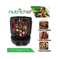 NutriChef Vertical Countertop Rotisserie Rotating Oven (Black)