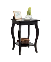 Gymax Accent Side Table Sofa End Table Nightstand Coffee Table w/ Storage Shelf Brown