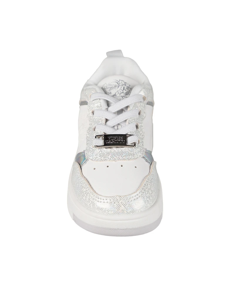 Vince Camuto Toddler Girls Court Elastic Laces Shimmer Sneaker