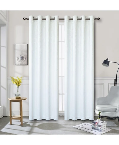 Kate Aurora Modern Art Contemporary 2 Pack Light Filtering Grommet Top Curtains